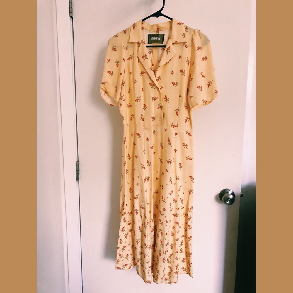 Reformation Abigail dress in Kensington style